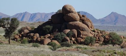 Landscape with the rocks in Namibia