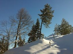 Landscape of snow on a mountains in Germany