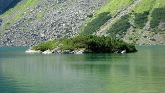 tatry mountains lake scene