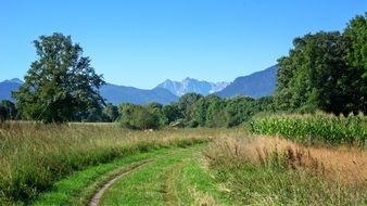 dirt road in the cultural and historical region of chiemgau