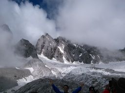 panorama of the jade dragon snow mountain massif in china