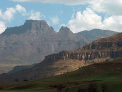 landscape of mountains under clouds in south africa