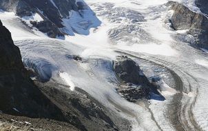 panorama of the Bernina alpine pass in the alps