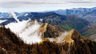Mountains Landscape in italy with Fog