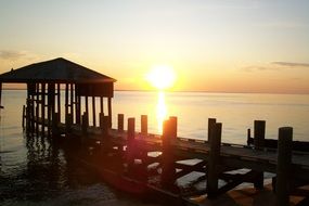 Virginia jetty at sunset