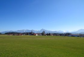 Alpine and village in Bavaria