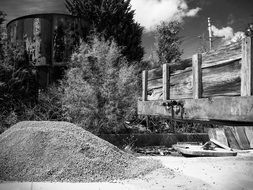 rural landscape in monochrome