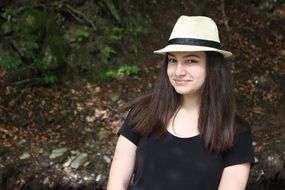 Girl wearing Hat, Portrait outdoor