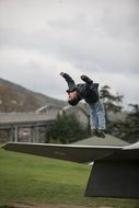 photo of child in a jump