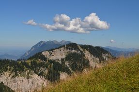 white clouds over the mountains in bavaria