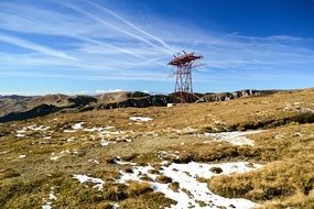 transmission tower in mountains in Romania