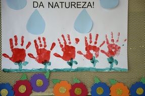 collage with hand prints