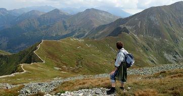 tourist in romantic tatras