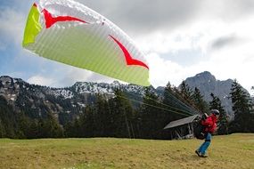 paraglider landed