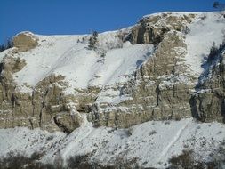 rocks in the snow