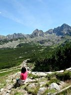 woman admiring tatry mountains