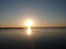 peaceful sunrise on the oceanside