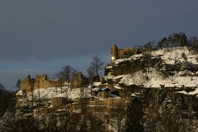 Landscape of castle on a Zittau mountains