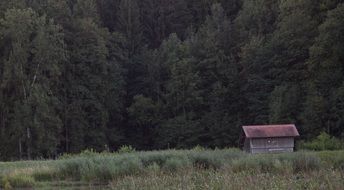Landscape Picture of the hut on a mountain