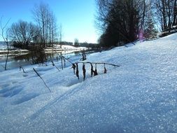 winter panorama of Vantaa river in southern Finland