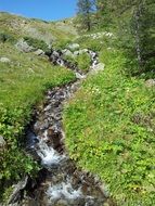 narrow river as a cascade