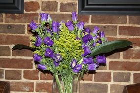 garden flowers in glass vase