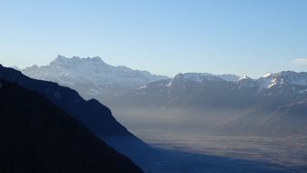panorama of the multifaceted mountain dents-du-midi