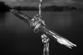 wooden swing over the lake
