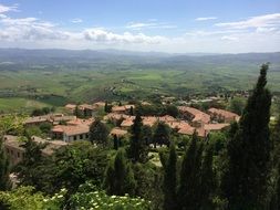 Tuscany summer Landscape aerial view