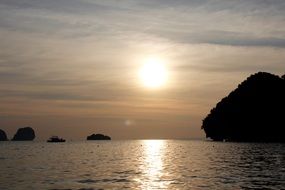 idyllic sunset in Thailand
