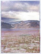 storm clouds over scenic mountains