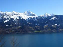 panorama of the picturesque landscape in the old resort interlaken