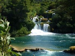 cascades at dalmatia waterfalls in croatia