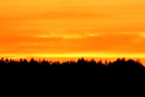 bright orange afterglow on the sky