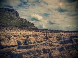 Cliff and clouds