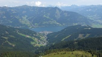 Landscape of the green mountain in Austria