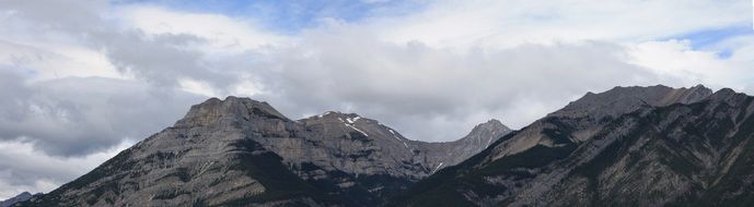cloudy sky over rocky mountains in canada