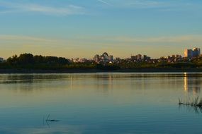 panorama of the evening river