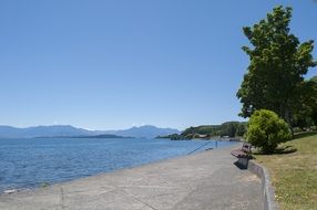 Panorama of the picturesque promenade on Lake Ranko