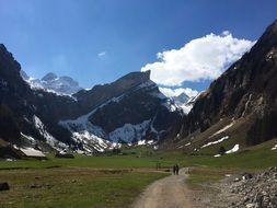 Alpine Switzerland Mountains Alp green valley view
