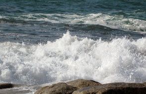 spray of the atlantic ocean, france, brittany