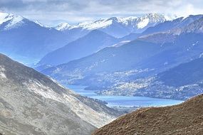 mountain peaks with rocky slopes