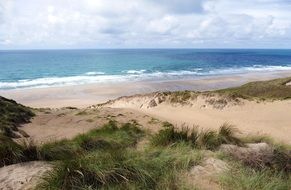 Penhale Sands Perranporth coast line view