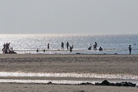 panoramic view of the beach in the resort of Ording