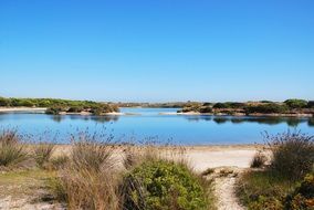 summer beach on a lake in Spain