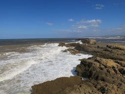 landscape of rocky beach in morocco