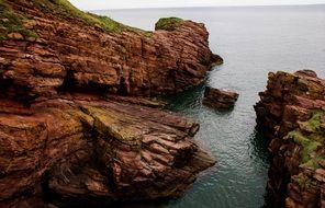 panoramic view of dangerous cliffs on the coast