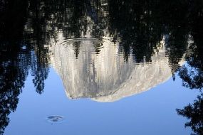 Reflection of mountain on Blue Water