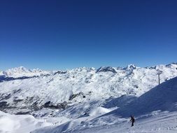 snow on alpine mountain