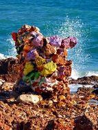 colorful stones on the coast of spain